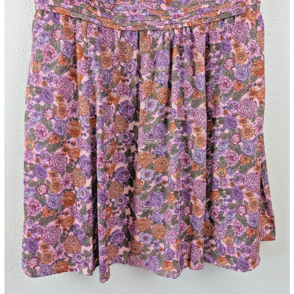 eShakti sz 2X 22W Dress Fit & Flare multi color floral print short sleeves 1288 - Picture 3 of 6